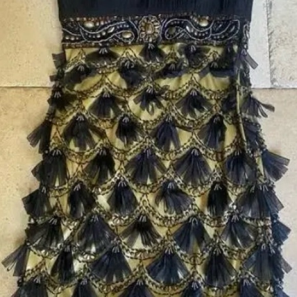 Sue Wong Black and Gold Dress - Picture 2 of 5